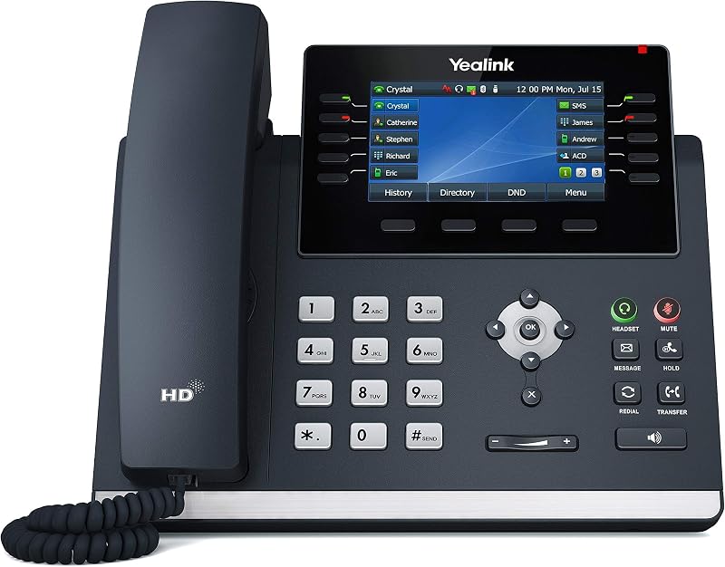 Yealink SIP-T46U IP Phone with PoE 4.3 Inch Color Display Optima HD Voice