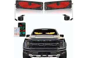 ZCCHESONG 2PCs Devil Eyes Light for Windshield,19.3"x4.3" Flexible LED Eye Lights for Car Windshield with Remote and APP Control,Dynamic Personalized LED Display Screen Panel for Car Back Window