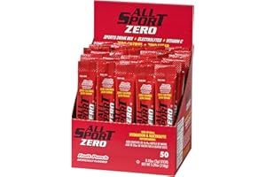 All Sport Powder Hydration Sticks | Zero Calorie | Performance Electrolyte Drink Mix | Sugar Free | 2x Potassium | Fruit Punch |6.9 Fl Oz (Pack of 50)