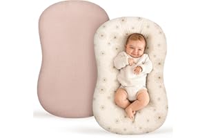Termichy Baby Lounger Covers Muslin: Soft and Breathable Slipcover for Snuggle Me Lounger - Machine Washable & Zipper-Free fo