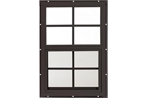 APPLE OUTDOOR SUPPLY Shed Windows 14x21 (1-Pack) | Sliding Windows with Tempered Glass & Screens | Flush Mount, Brown Aluminum Frames for Sheds, Chicken Coops & Playhouses