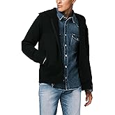 Buffalo David Bitton Men's Long Sleeve Marled Sweater Sherpa Lined Zip Up Hoodie