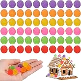 60 Pcs Christmas Fake Candy Mini Xmas Gumdrops, Multicolor, Gummy | Colorful Faux Gumdrops Decor, Spice Drops Ornaments, for DIY Craft Gingerbread House Xmas Party Decoration