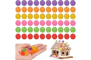 Giegxin 60 Pcs Christmas Fake Candy Mini Christmas Candy Cane Gumdrops Decor Colorful Fake Gumdrops Spice Drops Ornaments for DIY Craft Xmas Tree Party Decoration(Multicolor,Gummy)