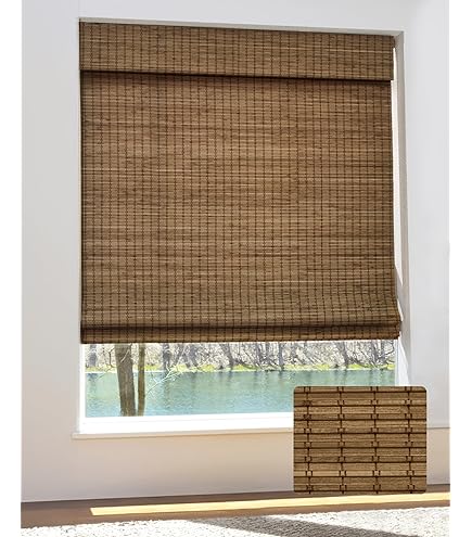 Amazon.com: SelectBlinds Classic Cordless Woven Wood Shades  Natural  Elegance with Modern Functionality  Any Size 20-72 W x 24-72, 4 Color  Choices, Inside or Outside Mount (Bouvardia) : Home & Kitchen