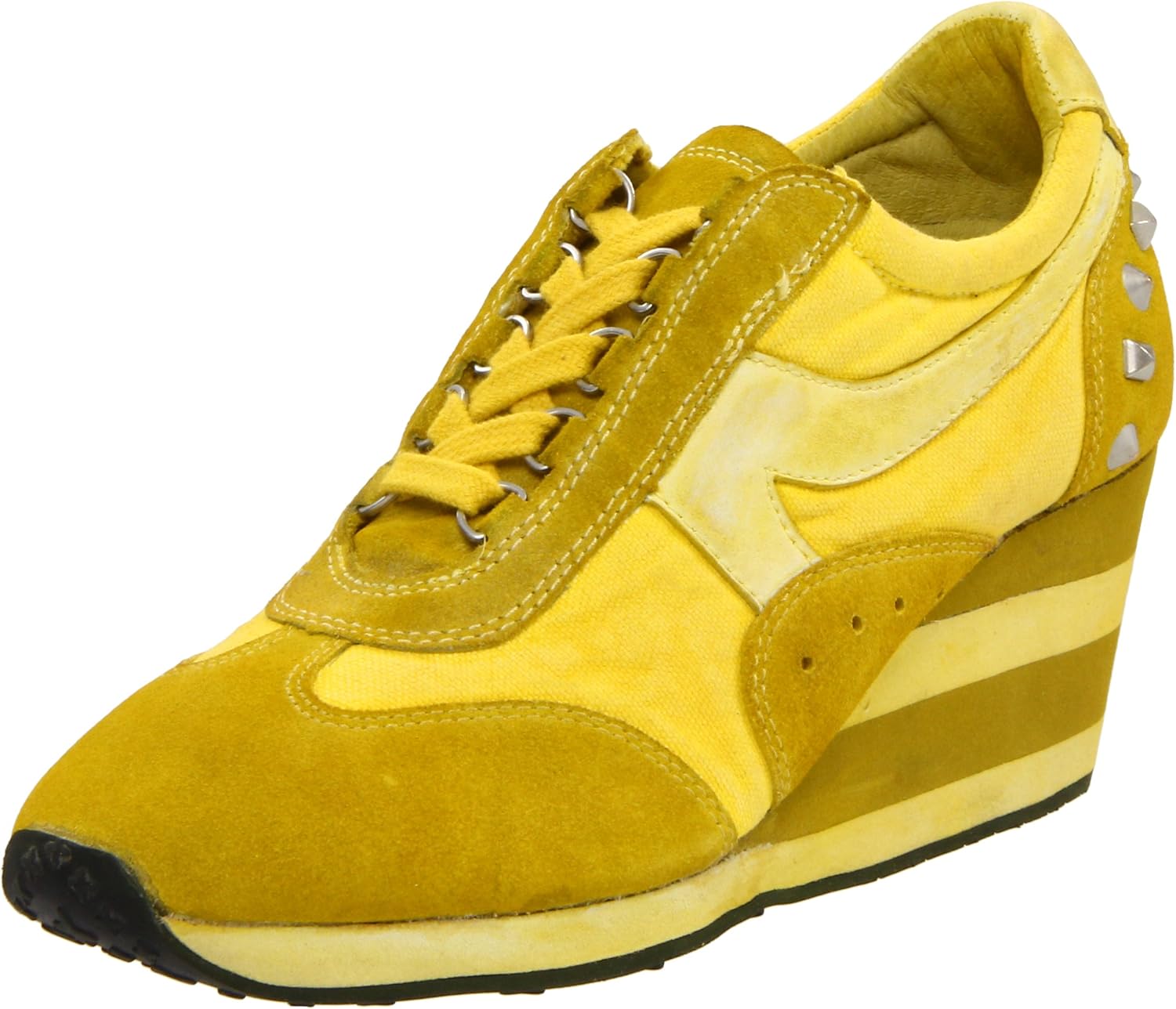 yellow wedge sneakers
