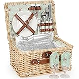 ZORMY Wicker Picnic Basket for 2 Person, Willow