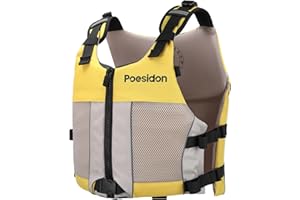 POESIDON Poseidon Adjustable Water Safety Life Jacket - Classic Unisex Design with Front/Rear Storage Compartments for Multiple Water Activities