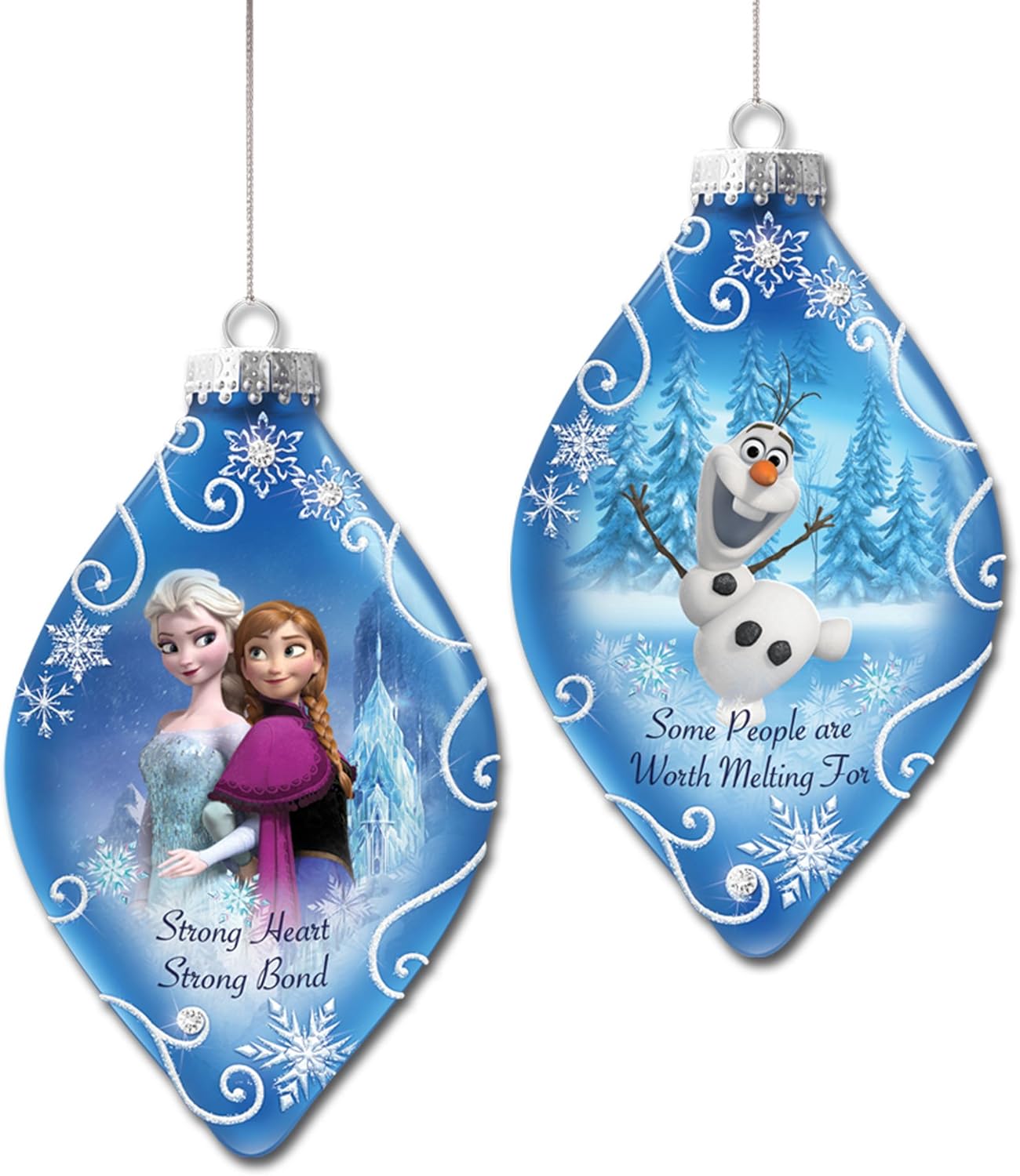 The Bradford Exchange Disney Frozen Ornaments Set Two Handcrafted