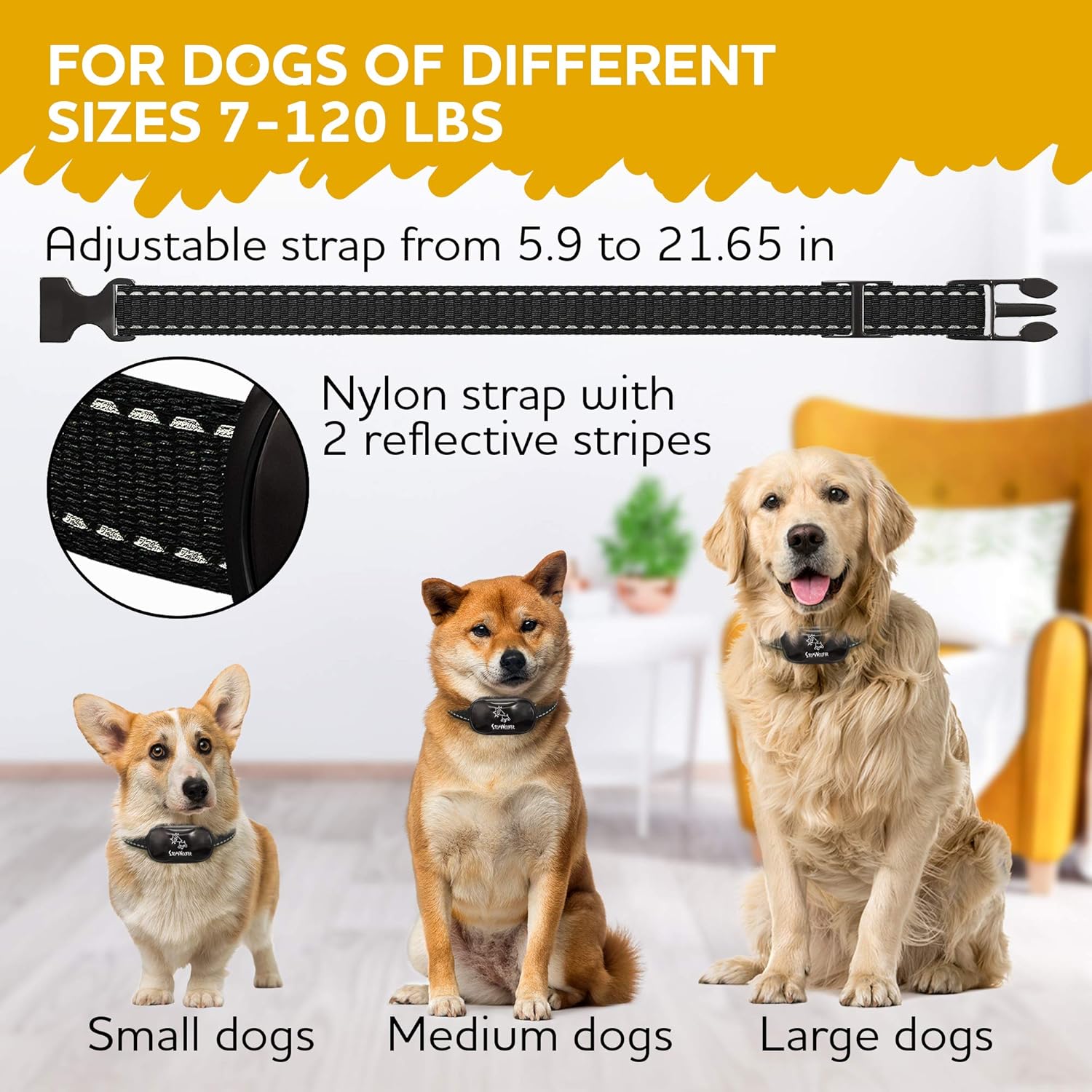 STOPWOOFER Dog Bark Collar - No Shock, No Pain, Humane Barking Control Device for Small, Medium and Large Dogs - w/2 Vibration & Beep Modes -Training Collar with Automatic Modes to Control Dog : Pet Supplies