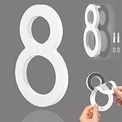 6 Inch Self-adhesive House Numbers, Modern Floating