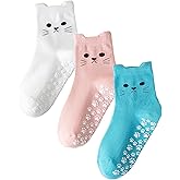 Mokde Mondge Cute Pilates Socks for Women Non Slip Grip Sock With Cat Paw for Yoga,Barre,Hospital,Barefoot,Workouts,Fitness