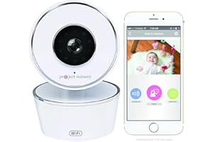 Project Nursery Smart Wi-Fi Baby Monitor, Alexa and Google Assistant Enabled with WiFi, Plays Lullabies, Sound and Motion Alerts, Two-Way Communication, Night Vision