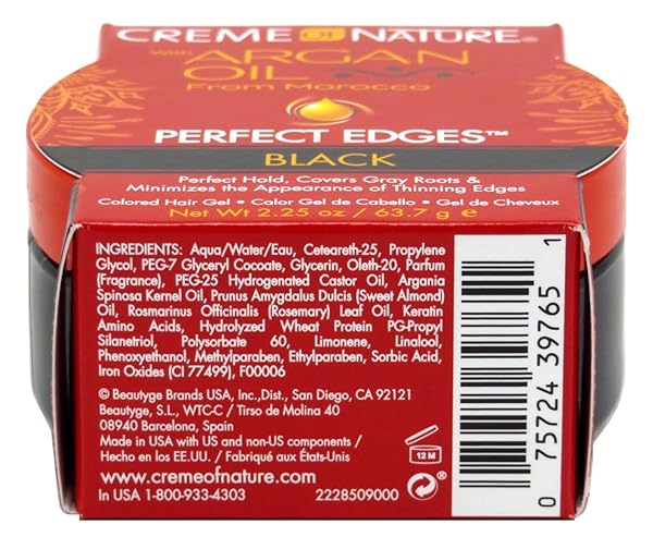 CREME OF NATURE ARGAN OIL PERFECT EDGES BLACK 2.25 OUNCE