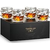 TSUKIGLASS® Storm Premium Japanese Crystal Whisky Glasses Set of 4 - Gift Ready Box, 100% Ultra Clarity Lead-Free Crystal, 10oz Tumblers for Bourbon, Scotch & Cocktails, Luxury Gift for Men