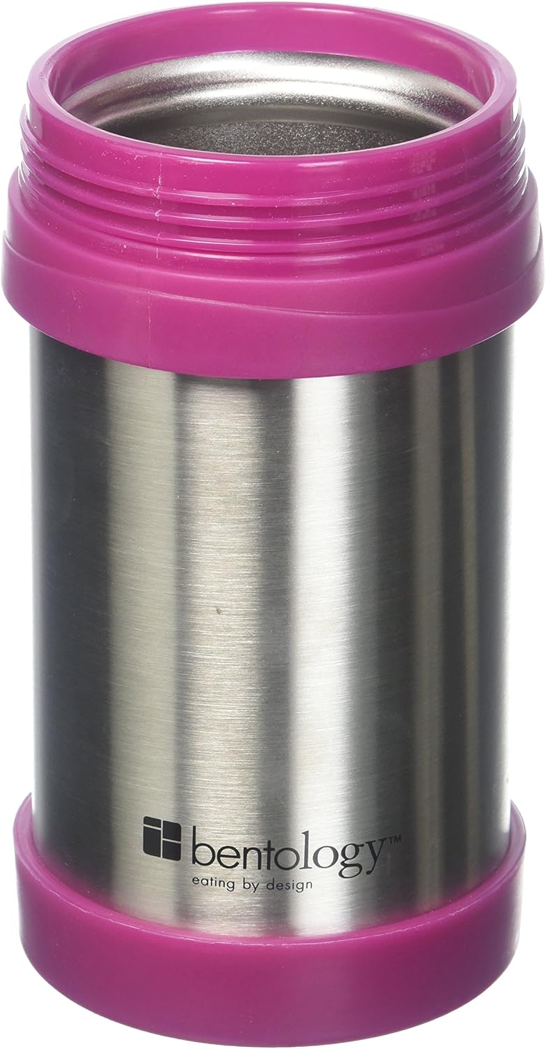 Laptop Lunches Bento-ware17oz Insulated Stainless Steel Lunch Jar, Pink Thermos - Holds Temp for up to 6 Hours