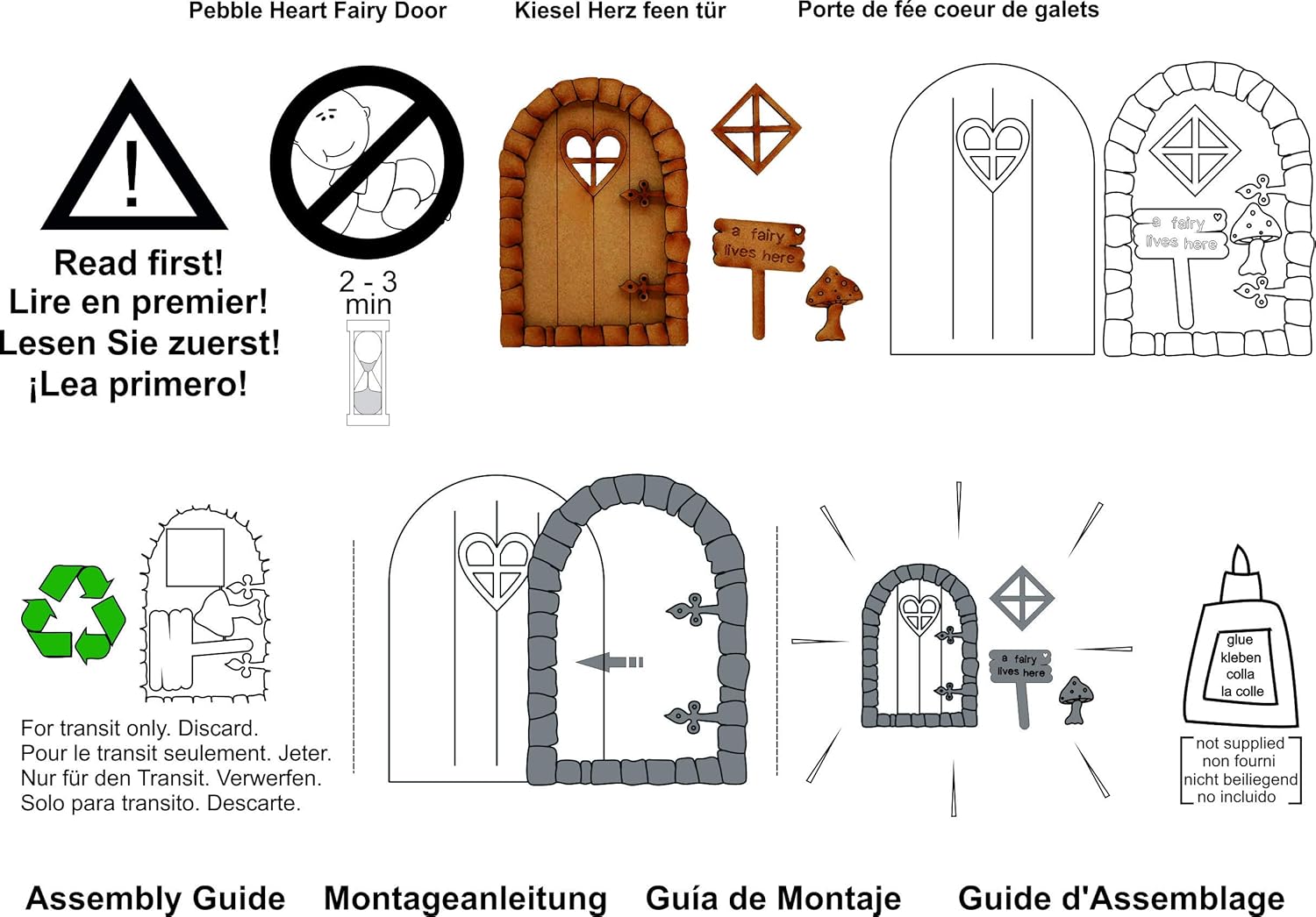 Tridimensional montaje de madera puerta de hadas Kit de manualidades