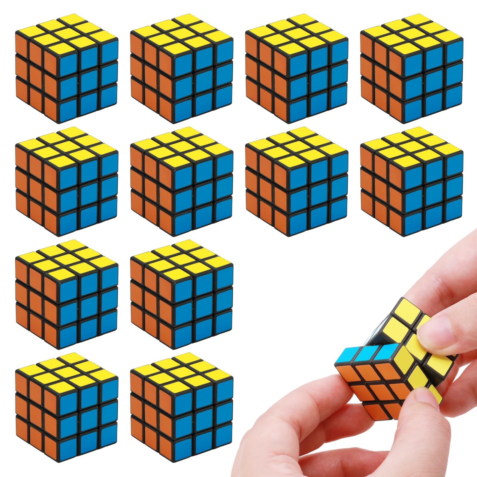 SMCEHEYA Mini Cube Party Bag Fillers 12Packs Mini Magic Cubes 3x3cm Cube Party Favours Gift Party Favors Brain Teaser Puzzle Game Educational Toys for Young Learners Ideal Compact Size for Travel