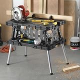 Keter Folding Work Table Portable Workbench with 12 inch Clamps Garage Wood Shop view 6