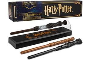 Harry Potter Floating Wand Pens Set with Magnetic Stand, 3 Ballpoint Pens, Desk Accessories, Harry Hermione Dumbledore, Gifts for Kids, Adults (Multi 3 Pcs)