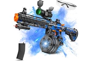 CORIARDO Large Gel Splatter Blaster for Orbeez with Goggles Suitable for Backyard Fun and Outdoor Team Shooting Games, Over 18+,Blue