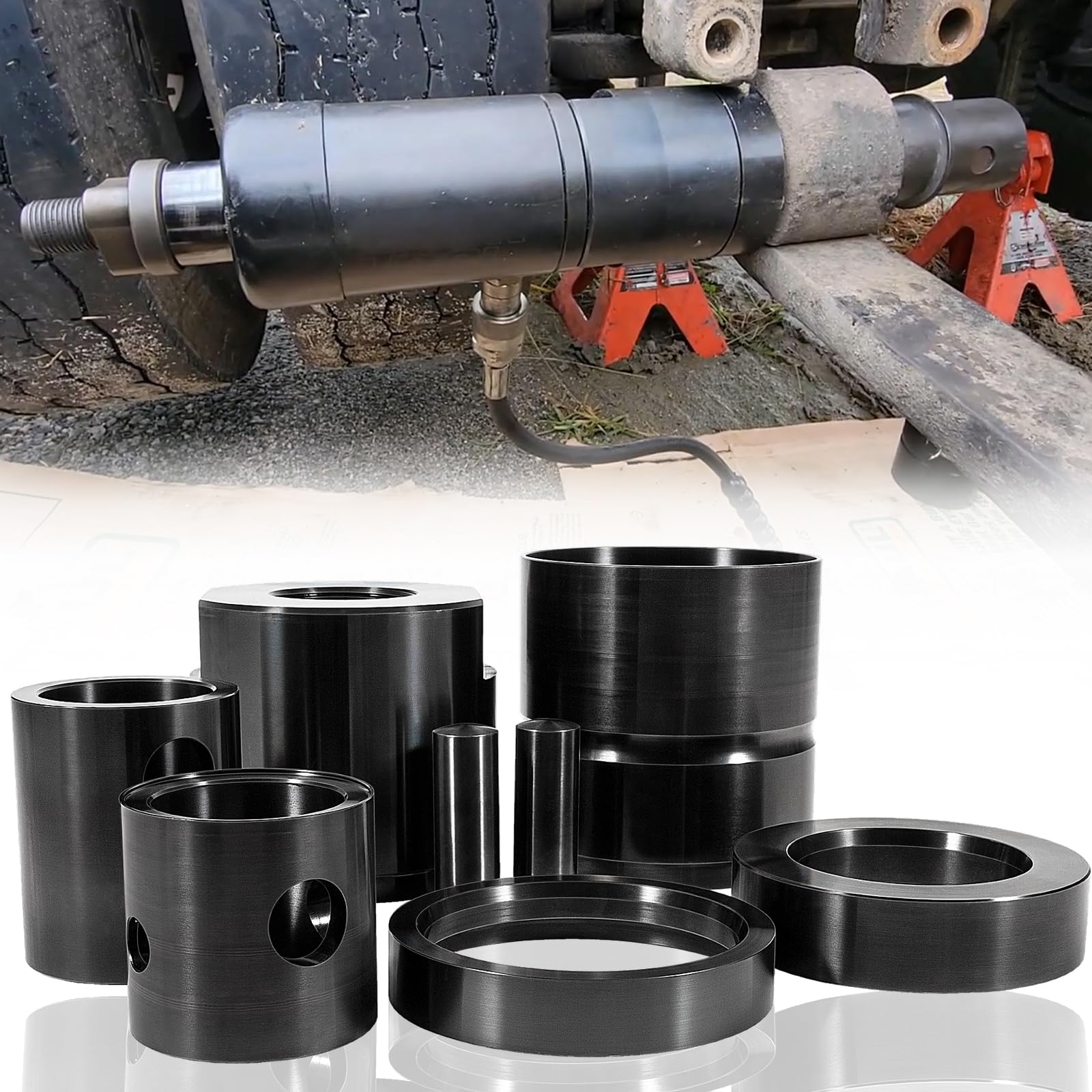 Photo 1 of Sunluway Leaf Spring Pin & Bushing Adapter Service Kit 15030 Used with The Pin & Bushing Starter Kit for Heavy Duty Trucks & Equipment, Adapter Tool for Removing Pins & Bushings