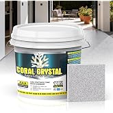 Coral Crystal Self Leveling Epoxy Colored Sand Floor Paint for Concrete | Epoxy Floor Paint 210 Fl Oz, Easy Pour &amp; Roll to Renew Garage,Basements,Patios, Outdoor(Gray Granite,Net Content 10KG)