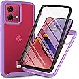 Eilkmcre for Motorola Moto G84 5G Case, Motorola Moto G84 Phone Case with Built-in Screen Protector Clear Slim Back Cover Shockproof Rugged Heavy Duty Bumper Full Body Protective Case, Purple