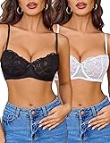 Avidlove Women's Sexy Lace Bra Sheer Balconette