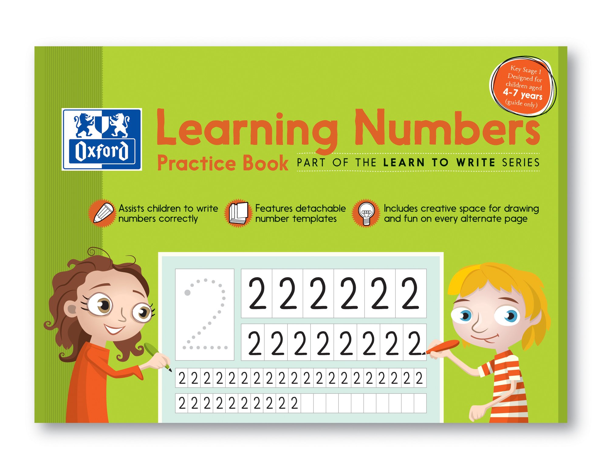 Oxford A4 210 x 297 mm "Ages 4-7 Years" Learning Numbers Children Practice Book with 32 Pages