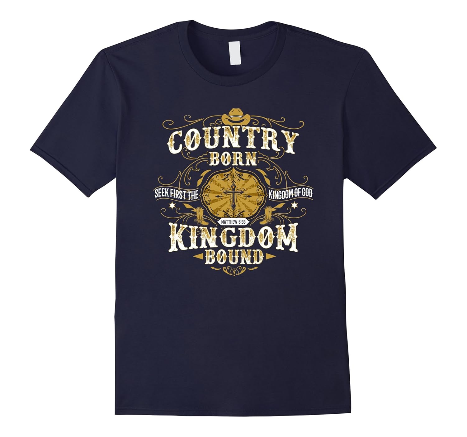 Country Born Kingdon Bound Christian T-Shirt-Rose