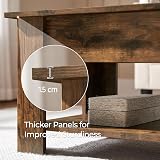 Yaheetech Lift Up Coffee Table with Hidden Storage Rustic Brown 98x50 cm view 8
