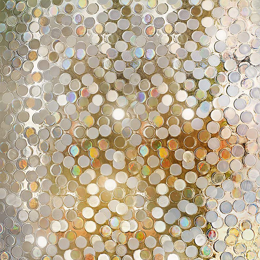 Rabbitgoo No Glue Privacy Window Film Decorative Window Film Static Cling Window Film Circles Pattern Glass Film for Home Kitchen Office Bedroom Living Room 35.4" x 78.7"