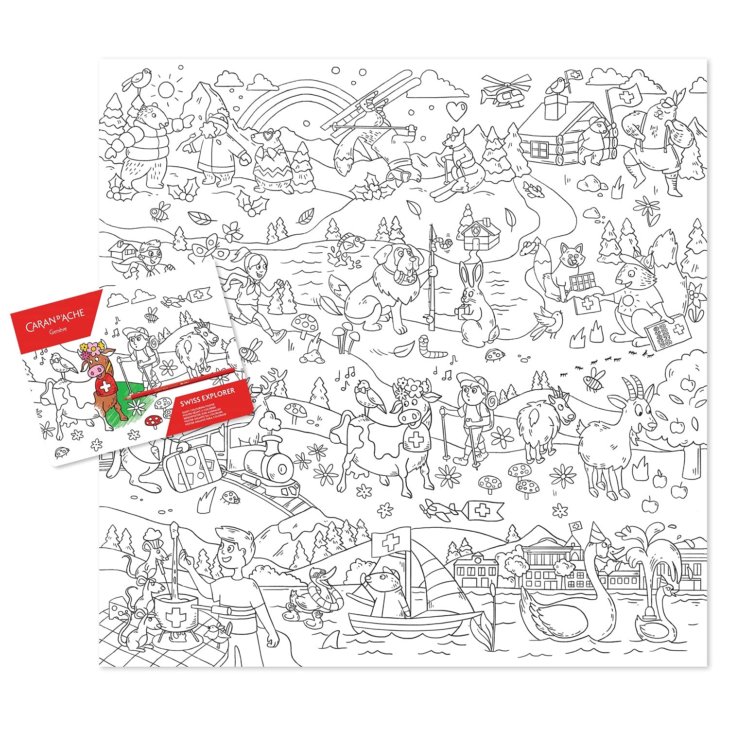 Caran d'Ache - Swiss Explorer Giant Poster for Colouring