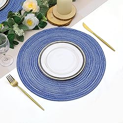 SHACOS Round Braided Placemats Set of 8 Round Table