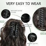 Fine Plus Ponytail Extension Claw Clip 18in Dark Chocolate Brown Synthetic view 4