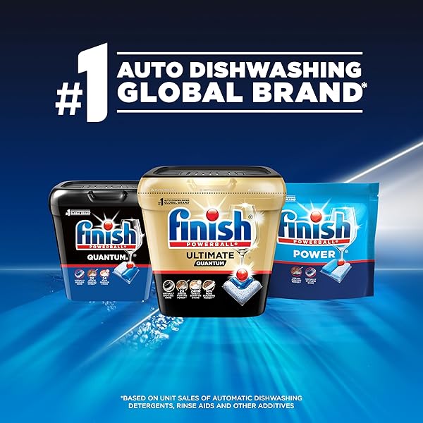 FINISH QUANTUM DISHWASHER PODS, NO PRE-RINSE DISHWASHER DETERGENT SOAP REMOVES 24HR DRIED-ON STAIN AND GREASE, LEAVING A VIRTUALLY SPOTLESS SHINE, 84 COUNT