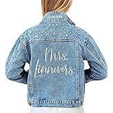Noni Personalized Embroidered Bride Denim Jacket, Future Mrs Jean Jacket With Pearls, Wedding gifts for Bride