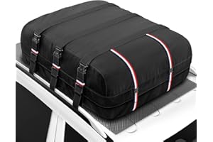 Kylinlucky Roof Cargo Bag 19 Cubic Feet – IPX6 Waterproof, 1200D Triple-Layer, Universal Fit for Cars & SUVs (No Rack Needed), with 6 Hooks, Anti-Slip Mat & Storage Bag