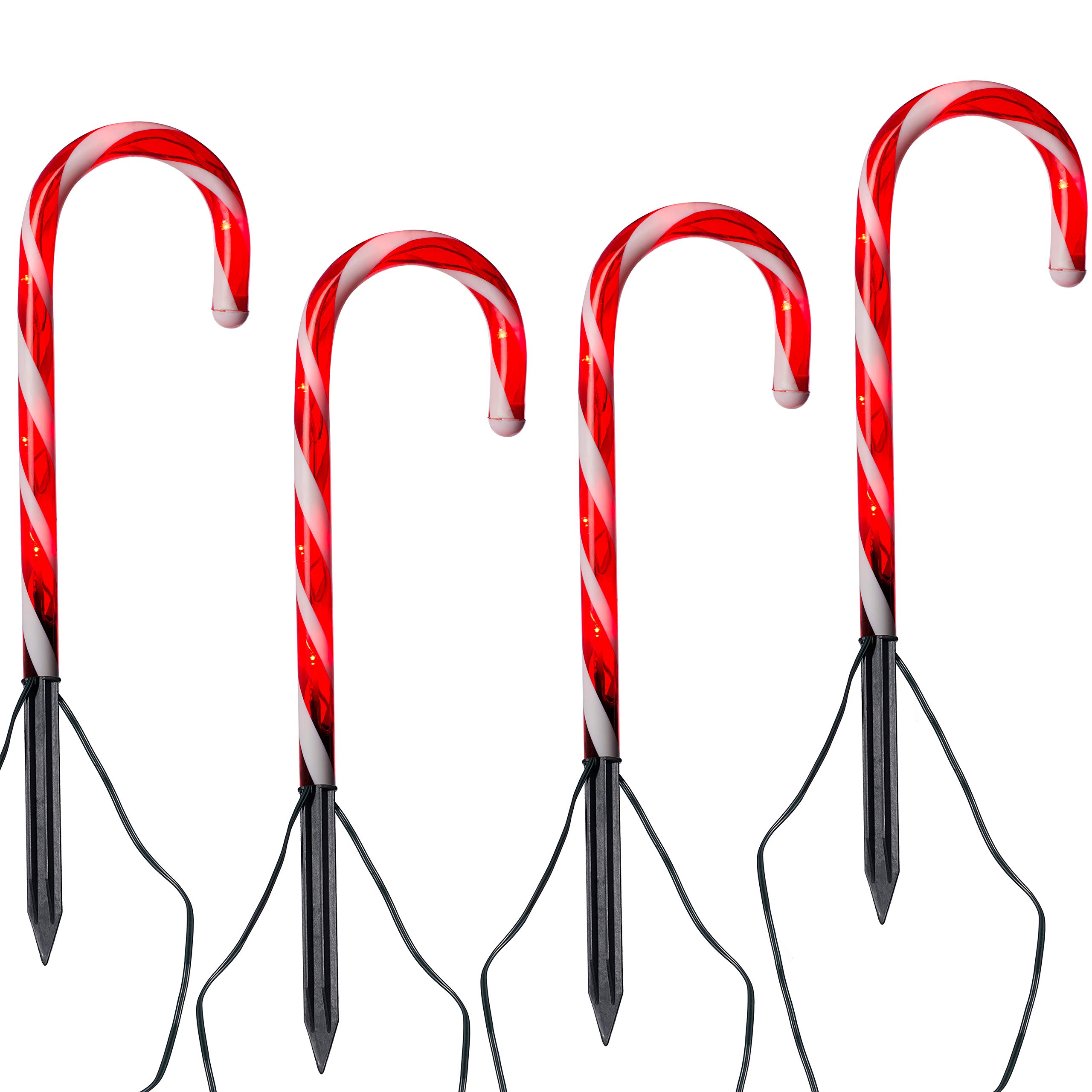 WeRChristmas Connectable Candy Cane Pathway Lights, Set of 4