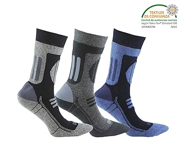 Calcetín de DEPORTE de alto rendimiento (3 pares). Con almohadillas de presión en