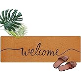 Ninehaoou Long Doormat 48''x16'' Front Door Mat for Entrance Inside Outdoor Large Decorative Door Rug Welcome Mat for Outside Home Entry(Welcome)