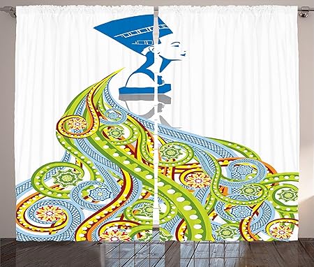 Egyptian Decor Curtains 2 Panel Set Contemporary