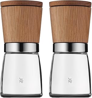 WMF Ceramill Nature Salz und Pfeffer Mühle Set 2-teilig, unbefüllt, für Salz, Pfeffer, Chilli, Salzmühle, Pfeffermühle Holz, Keramikmahlwerk