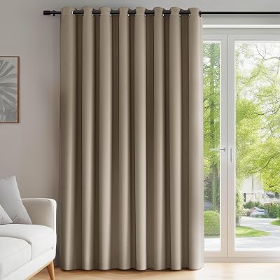 Deconovo Eyelet Door Blackout Curtain 254 x 214 cm Taupe 1 Panel