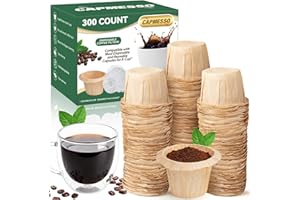 CAPMESSO Disposable Coffee Filters Replacement Paper Filter for Reusable Single Serve Keurig Brewer- 300 Count (Natural)