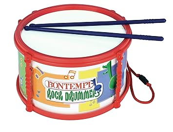 Bontempi MD2540N - Marsch-Trommel, Metall mit Riehmen und Schlagstöcken, 21cm