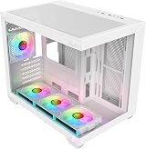 SaharaGaming M808W White Mini-ITX M-ATX Gaming Case 4x ARGB PWM Fans Tempered view 8