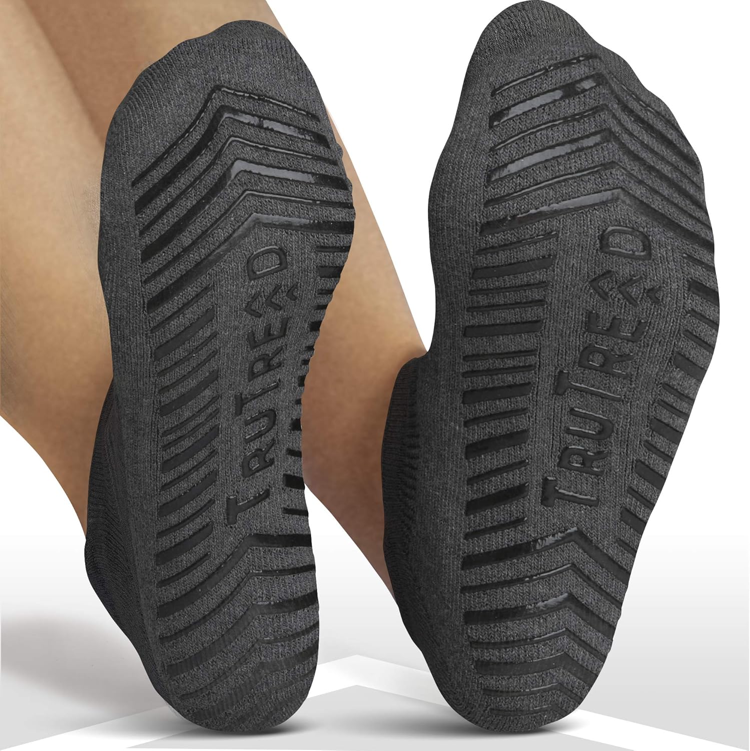 TruTread Non Slip Grip Yoga Socks for Women & Men - Non Skid Hospital, Yoga, Barre, Pilates, 6 Pairs: Clothing