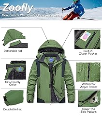 Zoofly Winter Jackets Mens Warm Fleece Windproof